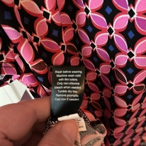 NWT Sonoma Goods for Life Cutout Flutter Sleeve Top Women’s XL Pink with blue - Picture 7 of 11